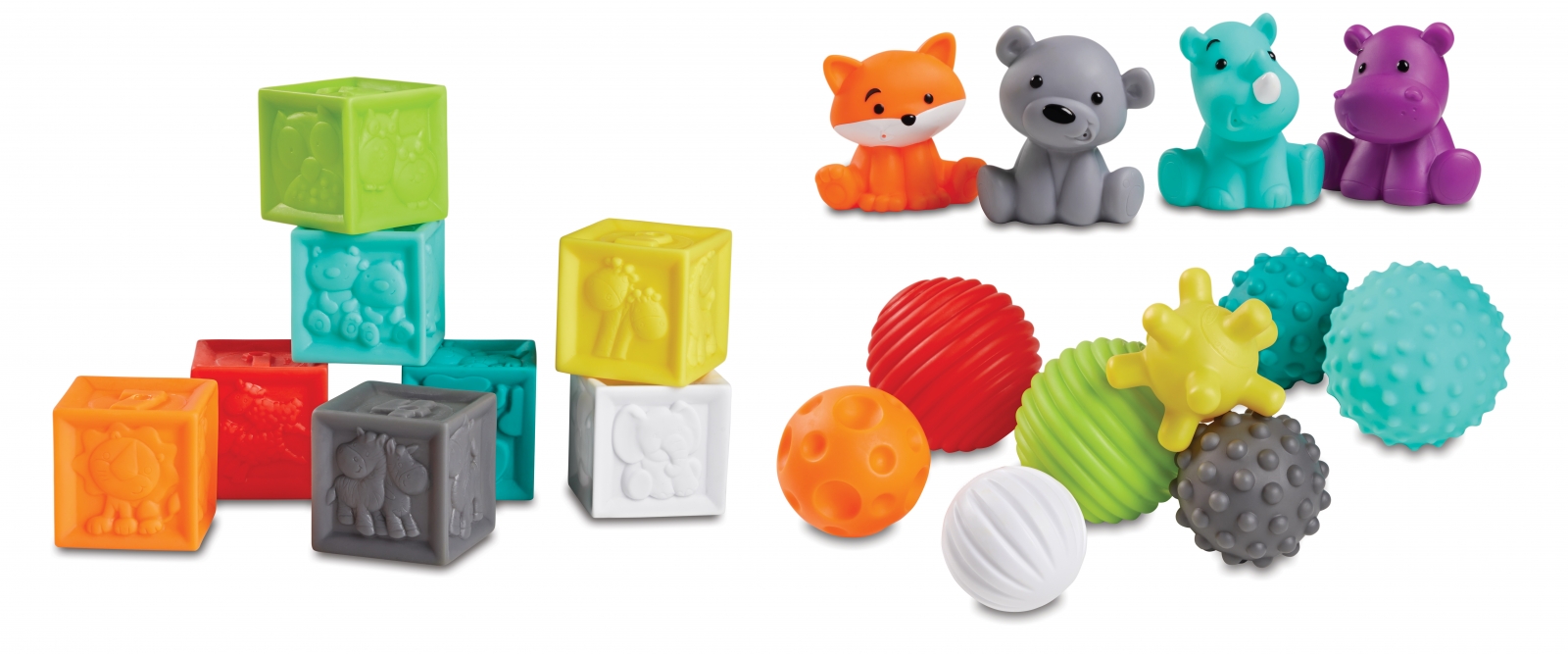 Комплект сензорни бебешки играчки, Infantino, 20 броя
