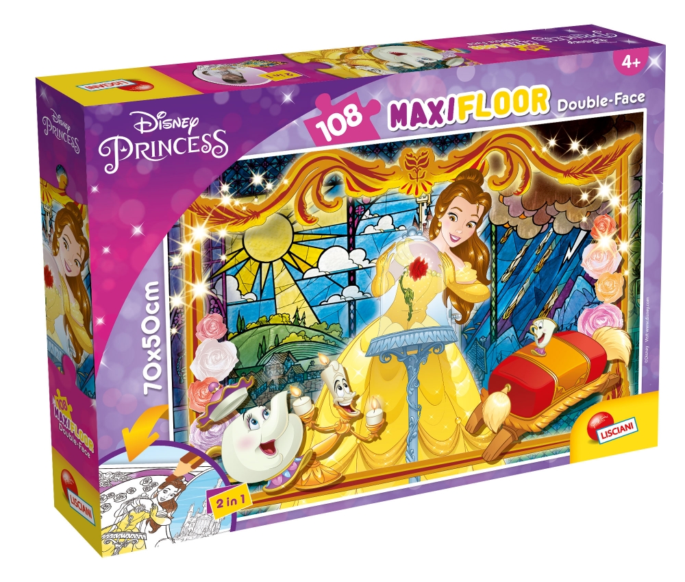 Puzzle, Lisciani, Beauty and the Beast, Double-sided puzzle 108 pieces