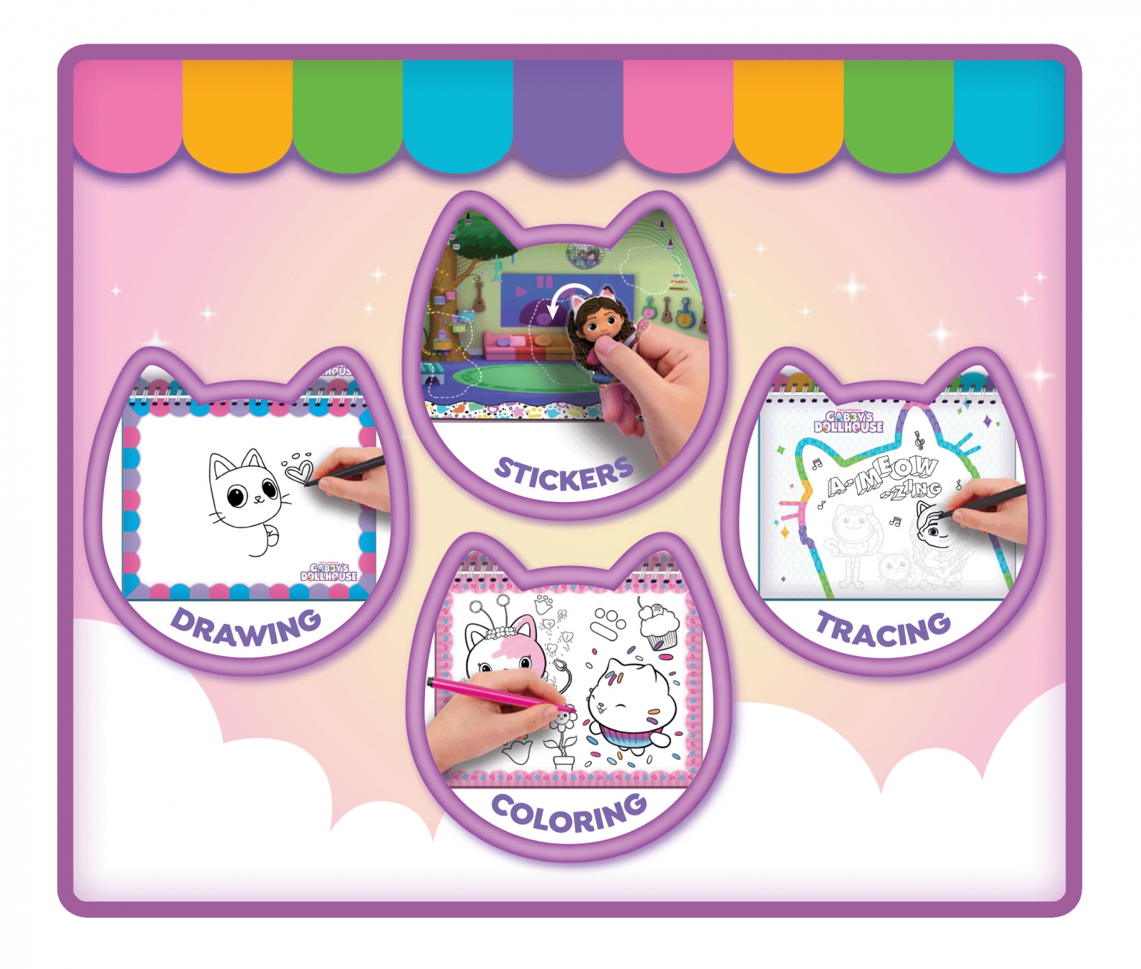 Творчески комплект, Lisciani, Gabby′s dollhouse, Книжка с активности, Gab-tastic