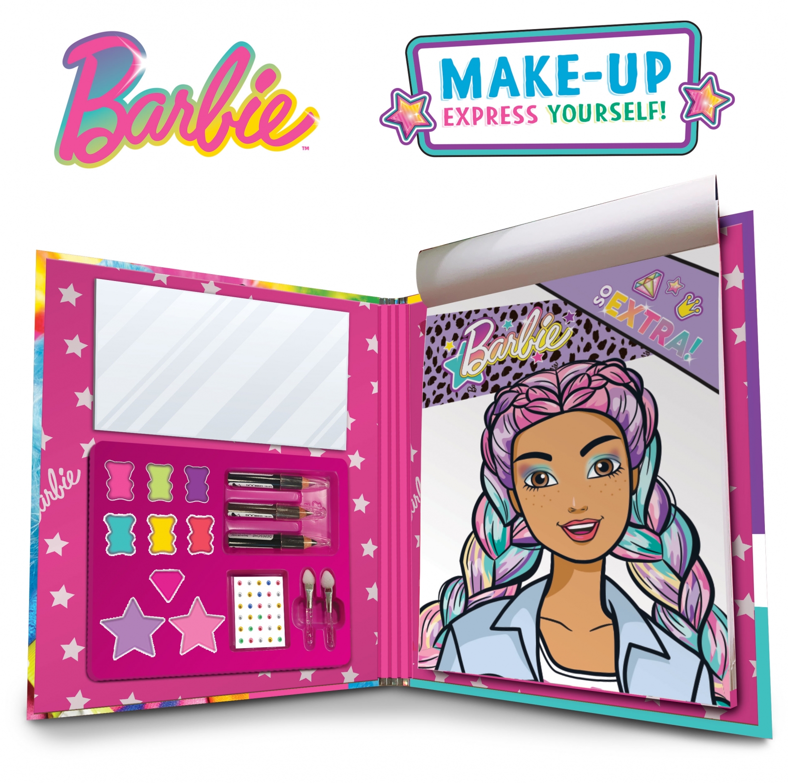 Творчески комплект, Lisciani, Barbie, Модна папка за гримиране