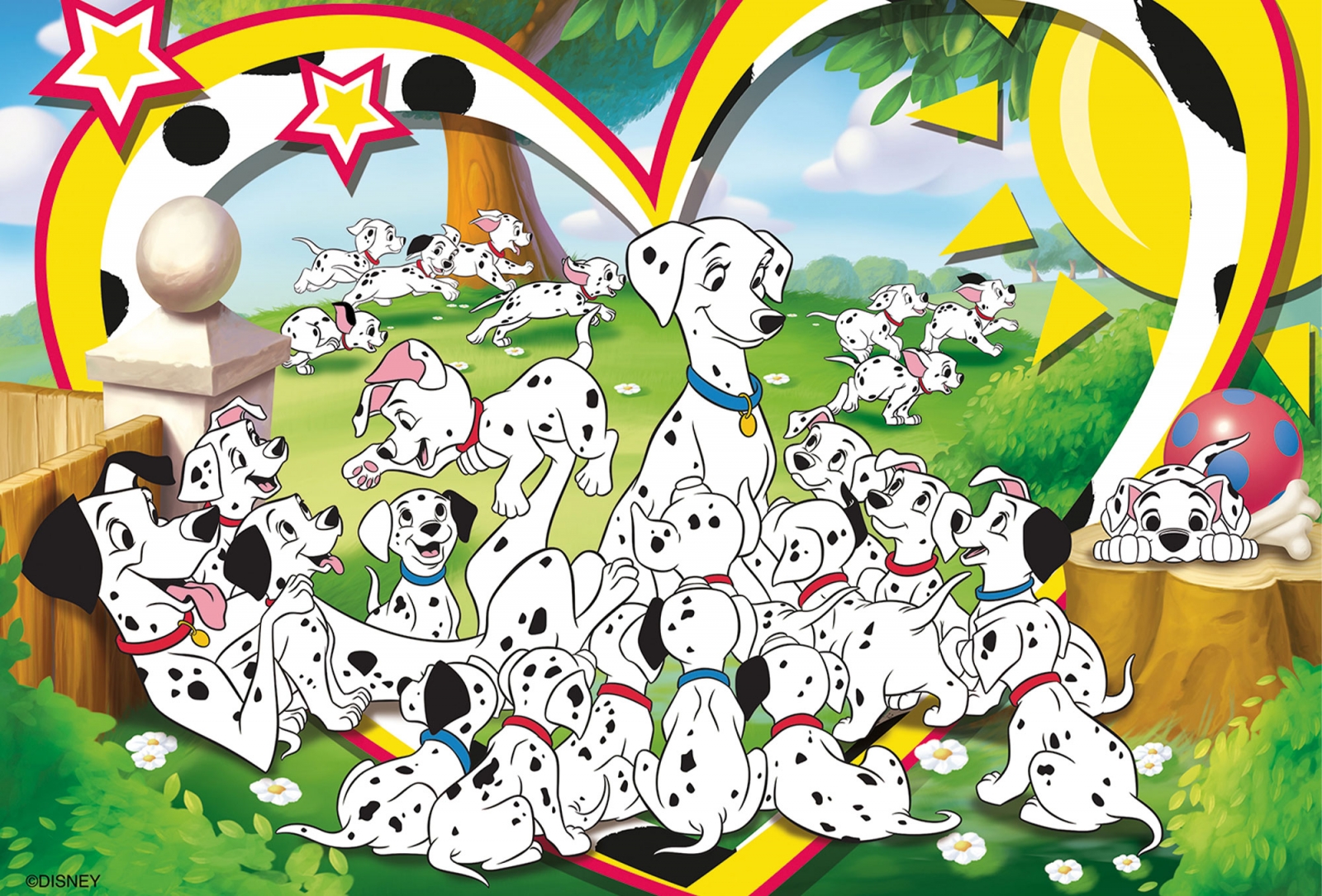 Puzzle, Lisciani, 101 Dalmatians, Double-sided puzzle 24 pieces