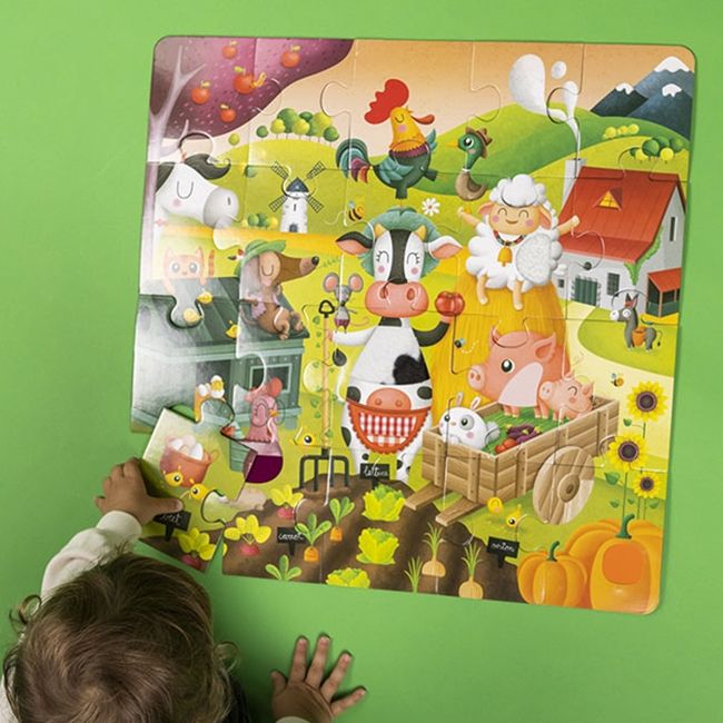 Tactile puzzle Eurekakids, Farm, 20 pieces