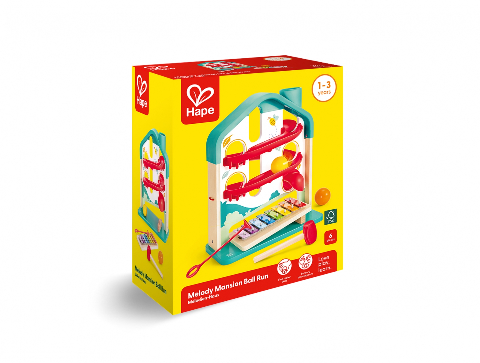 Children's music track with balls and xylophone, Hape, 6 parts