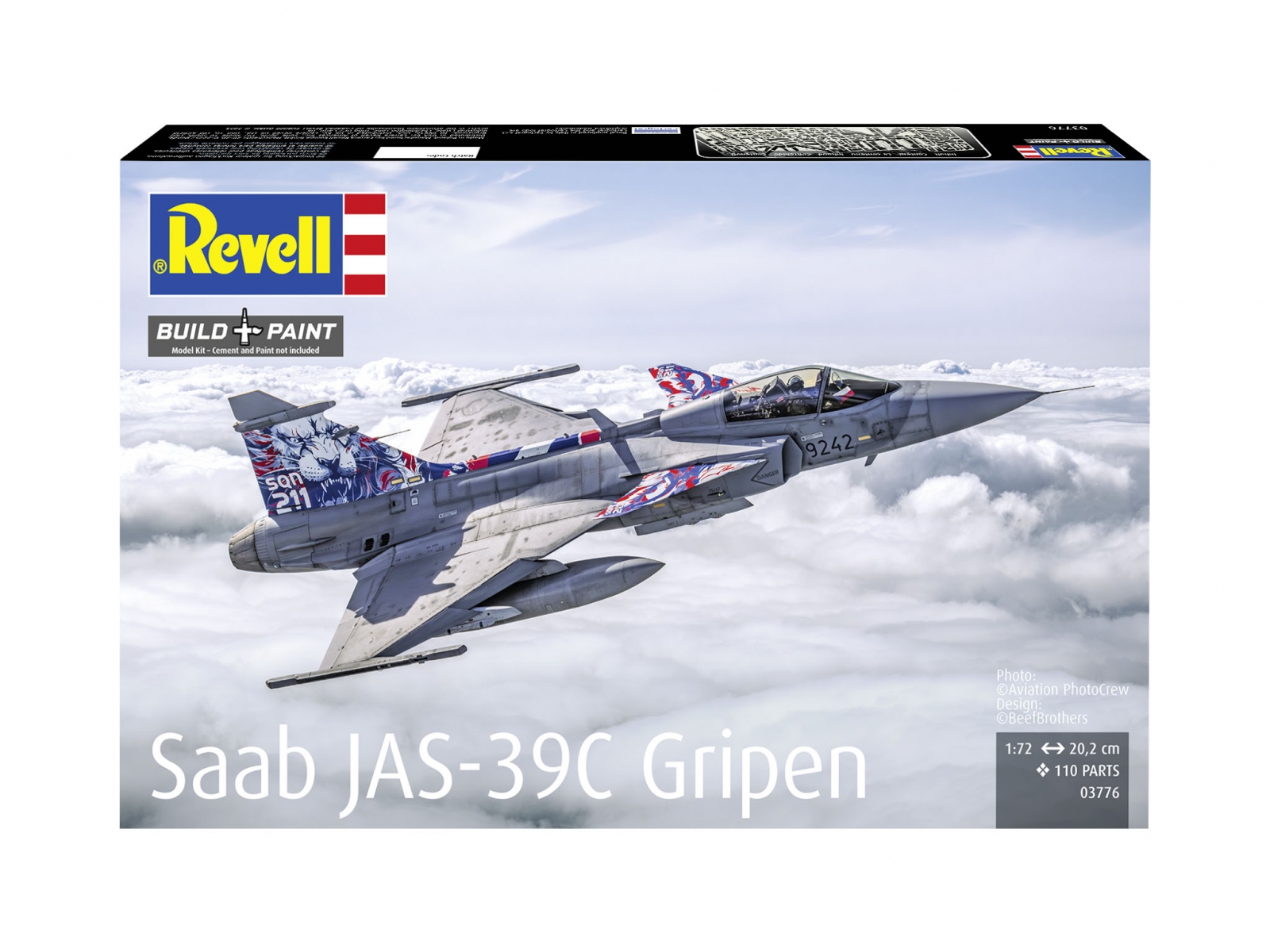 Сглобяем модел, Revell, Шведски изтребител Saab JAS-39C Gripen, 110 части