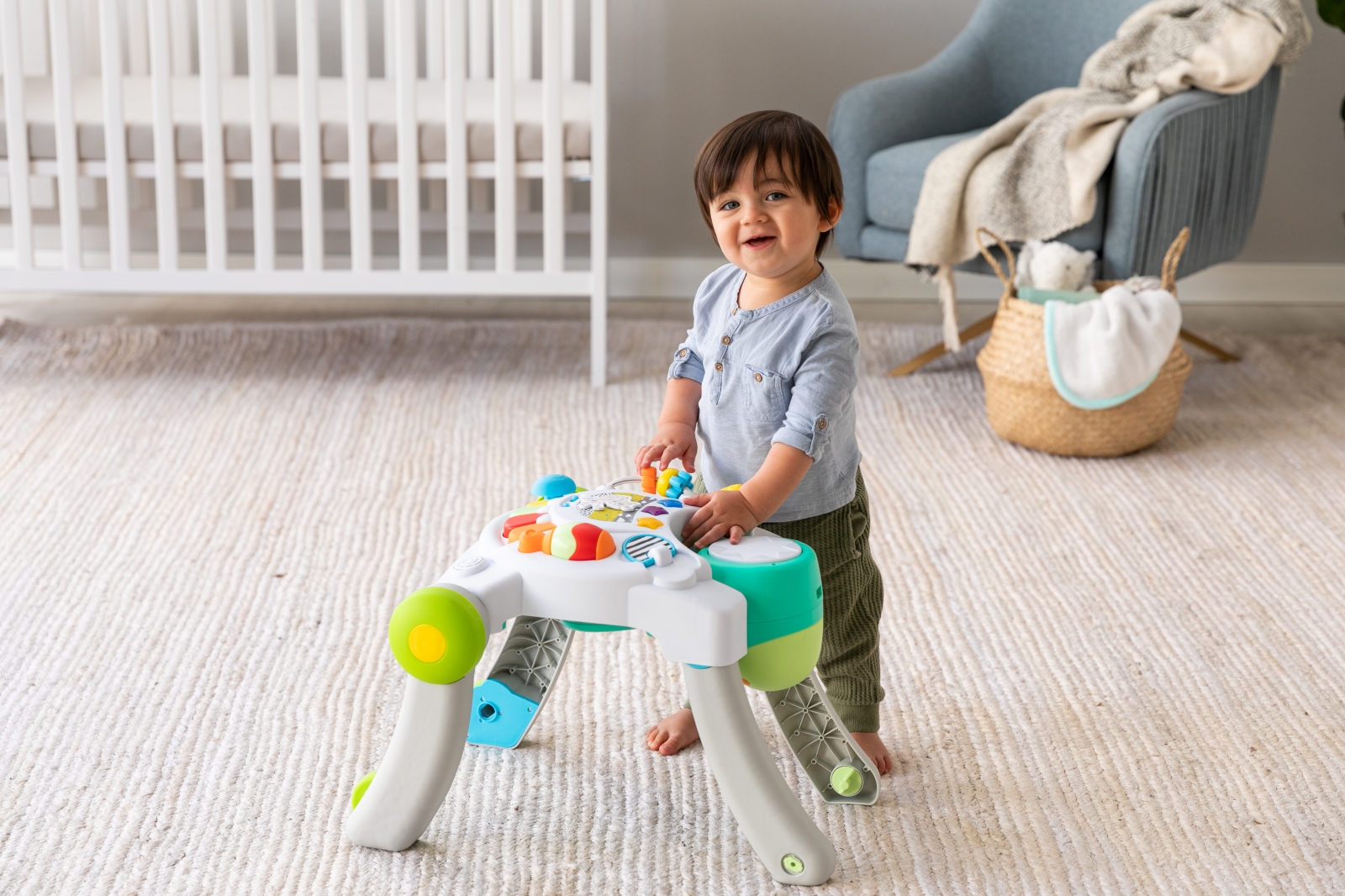 Interactive toy, Infantino, 3 in 1 Baby Walker and Horse Table, White