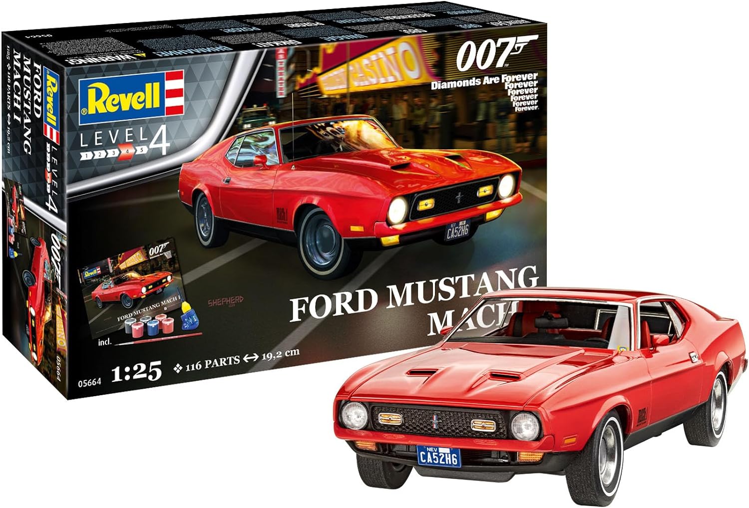 Ford Mustang Mach 1 James Bond 007 Diamonds Are Forever Model Kit 129 Pieces