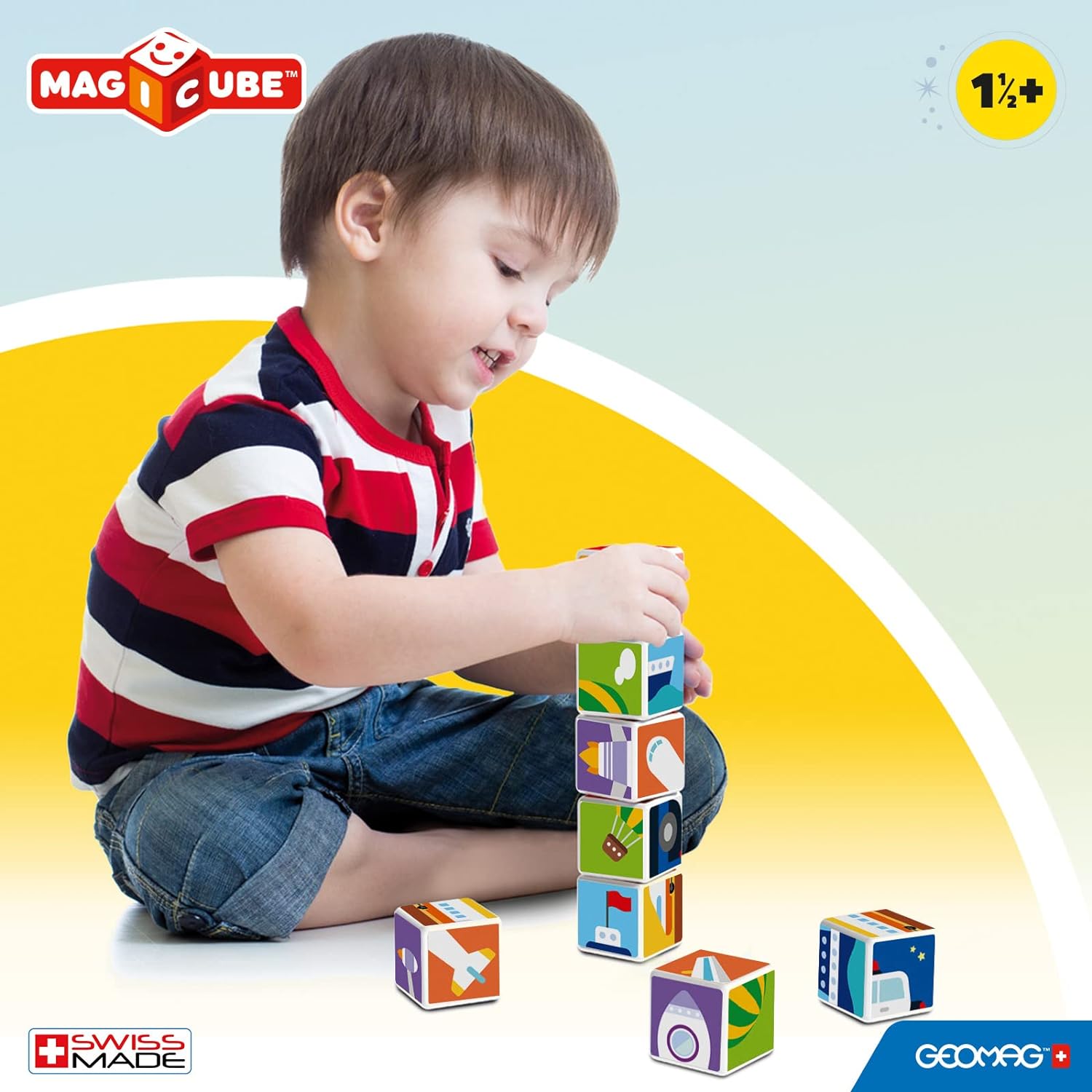 Магнитен конструктор Magicube, Превозни средства и карти 131, 11 части