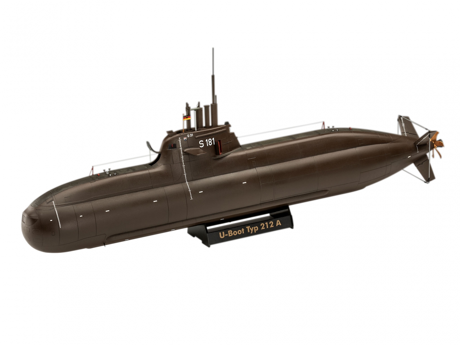 Assembly model kit, Revell, 70th anniversary Bundeswehr submarine: Wilhelm Bauer, Type 206A, Class2, 154 parts