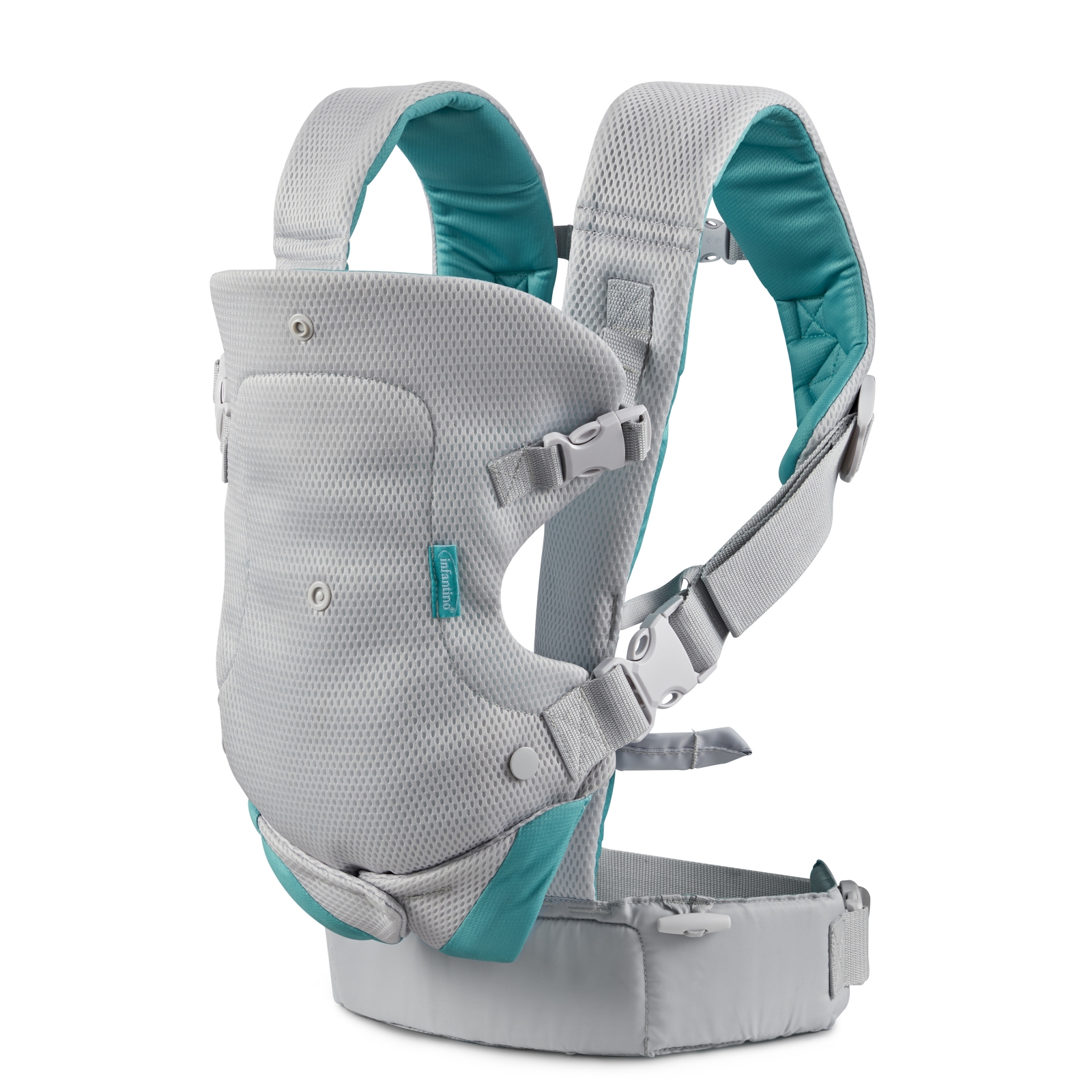 Ergonomic baby carrier, Infantino, Flip 4 in 1, With breathable fabric, Light gray, from 3.6 to 14.5 kg.