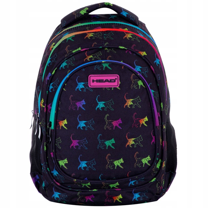 School backpack, Head, Rainbow Kitty, 39x28x15cm