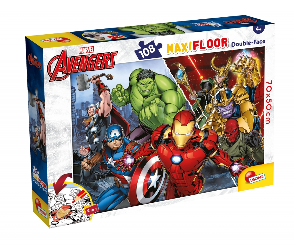 Puzzle, Lisciani, The Avengers, Double-sided puzzle 108 pieces