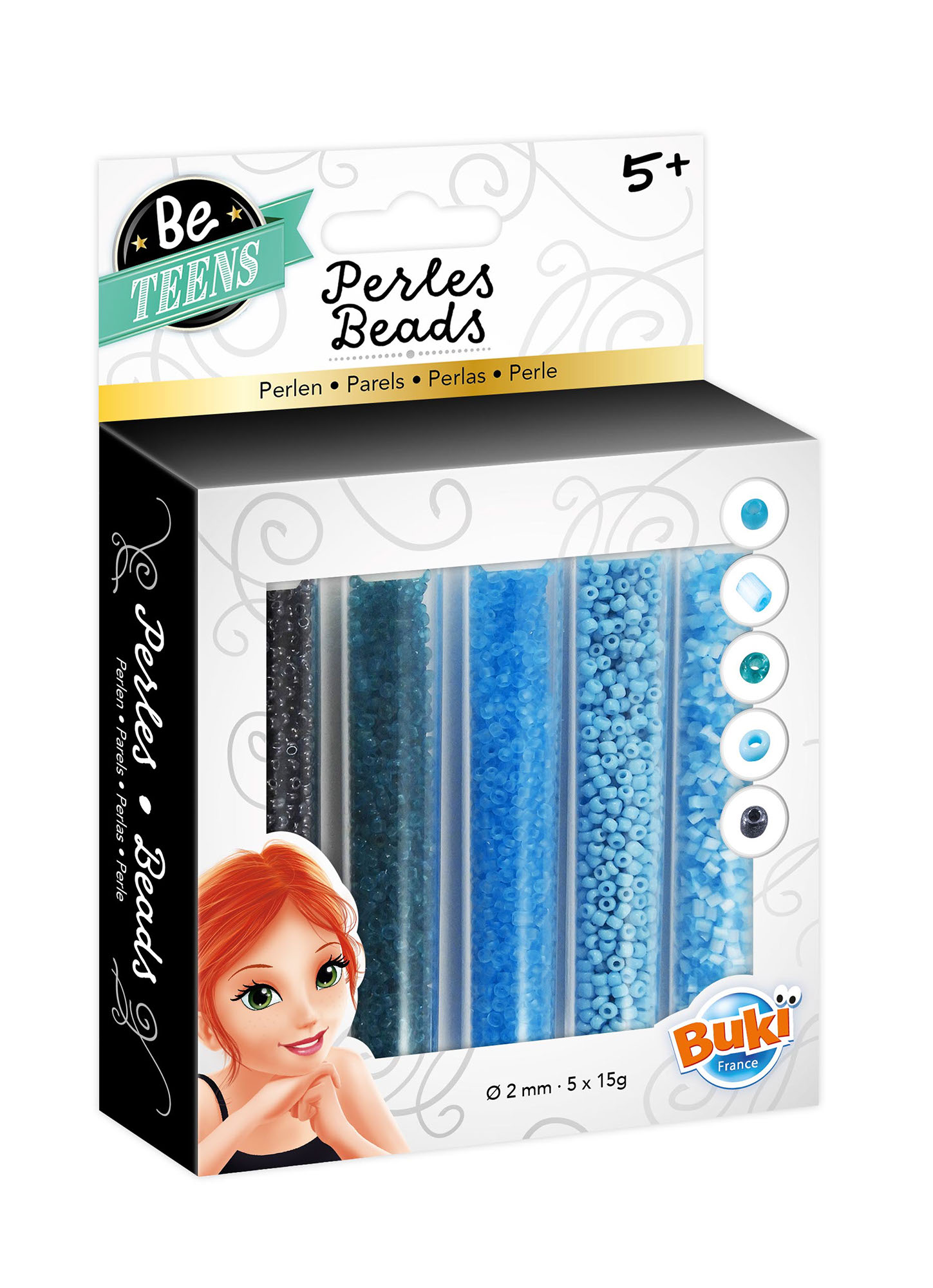 Tubes with beads - blue