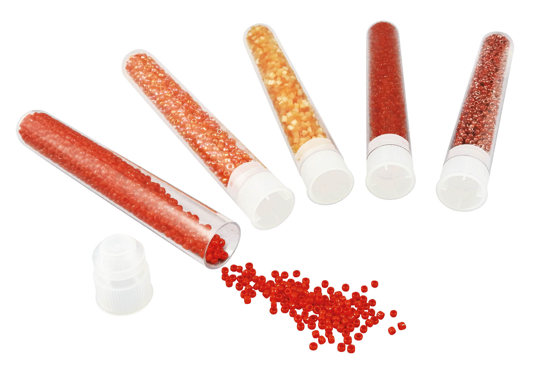 Тубички с мъниста – червено