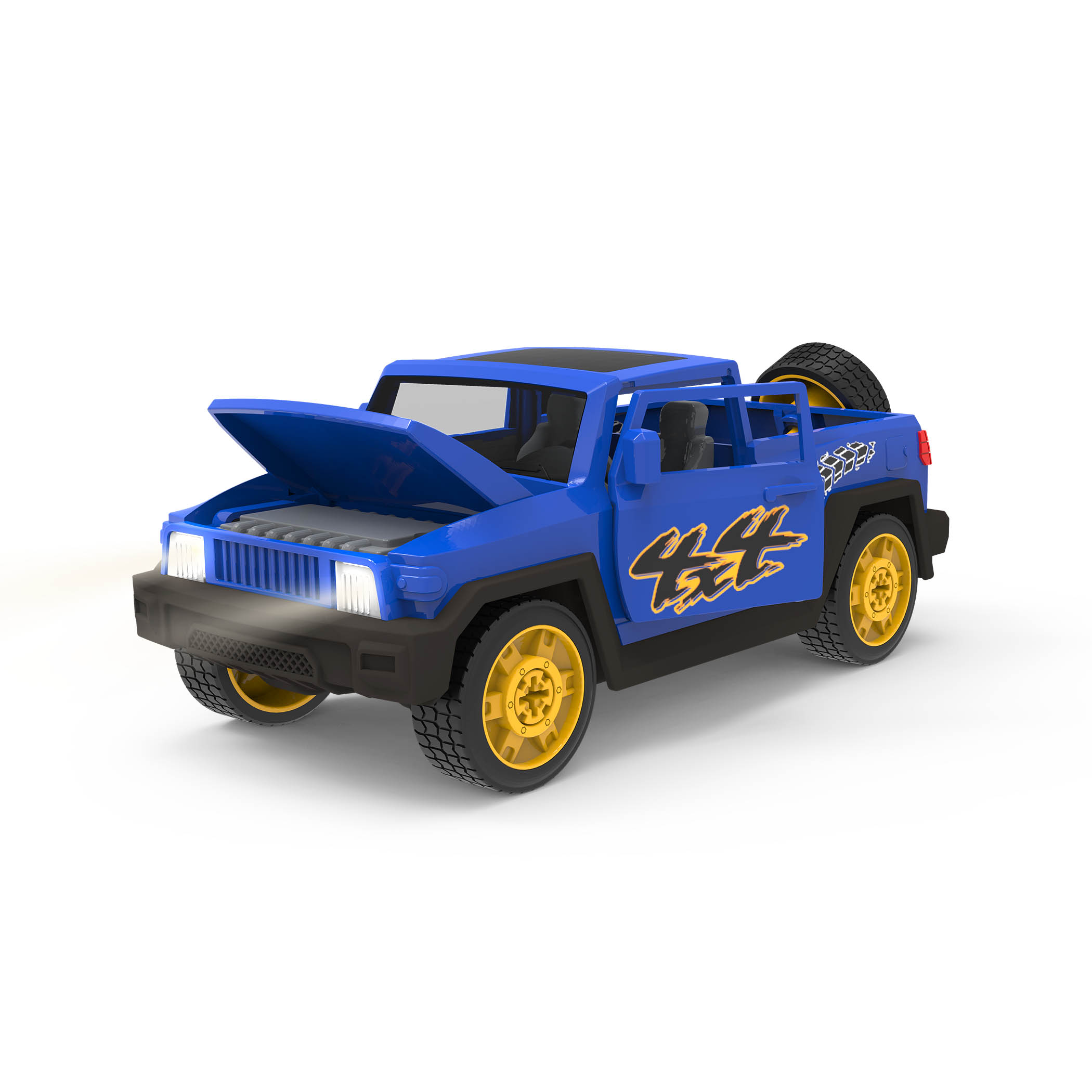 Building sports jeep with sound and light
