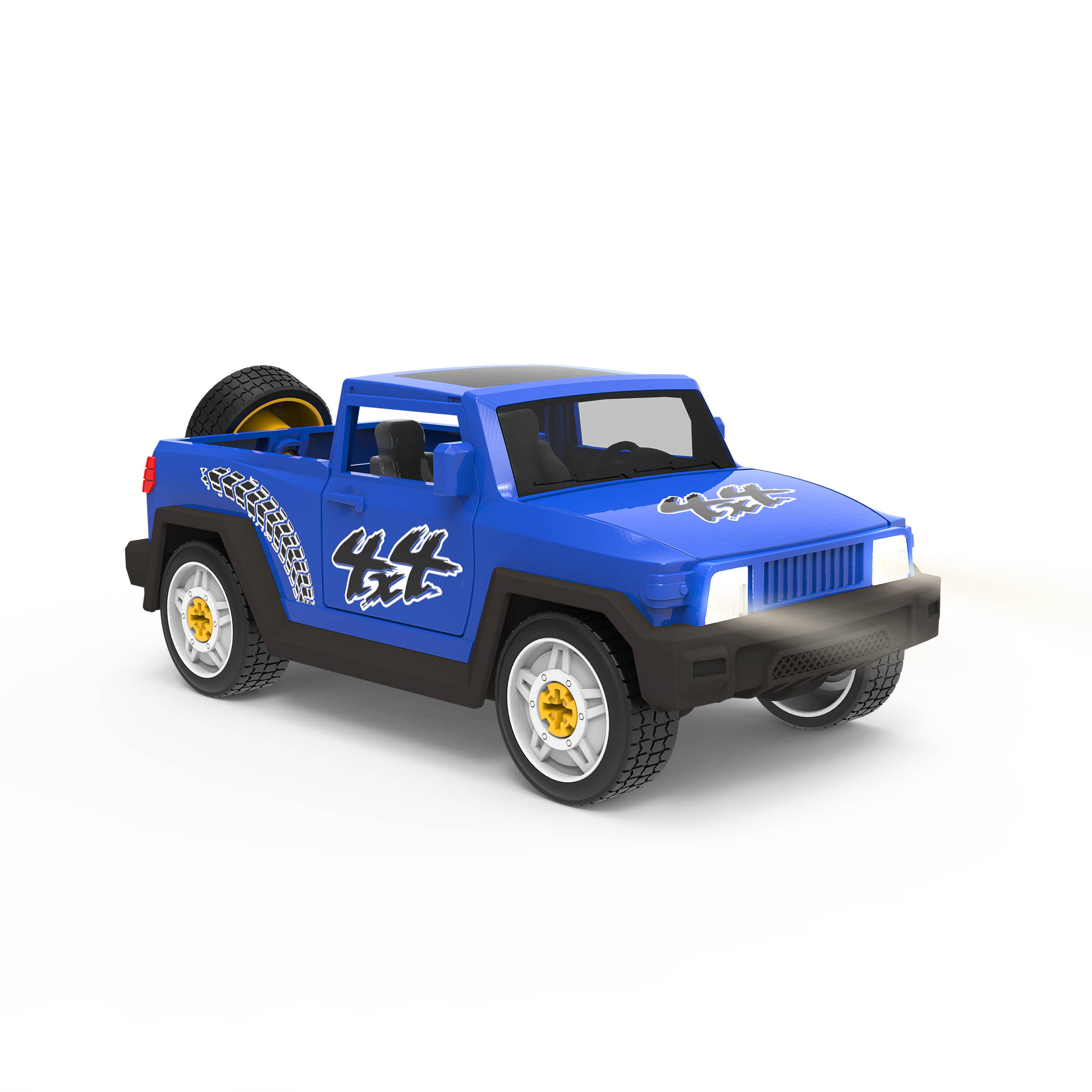 Building sports jeep with sound and light