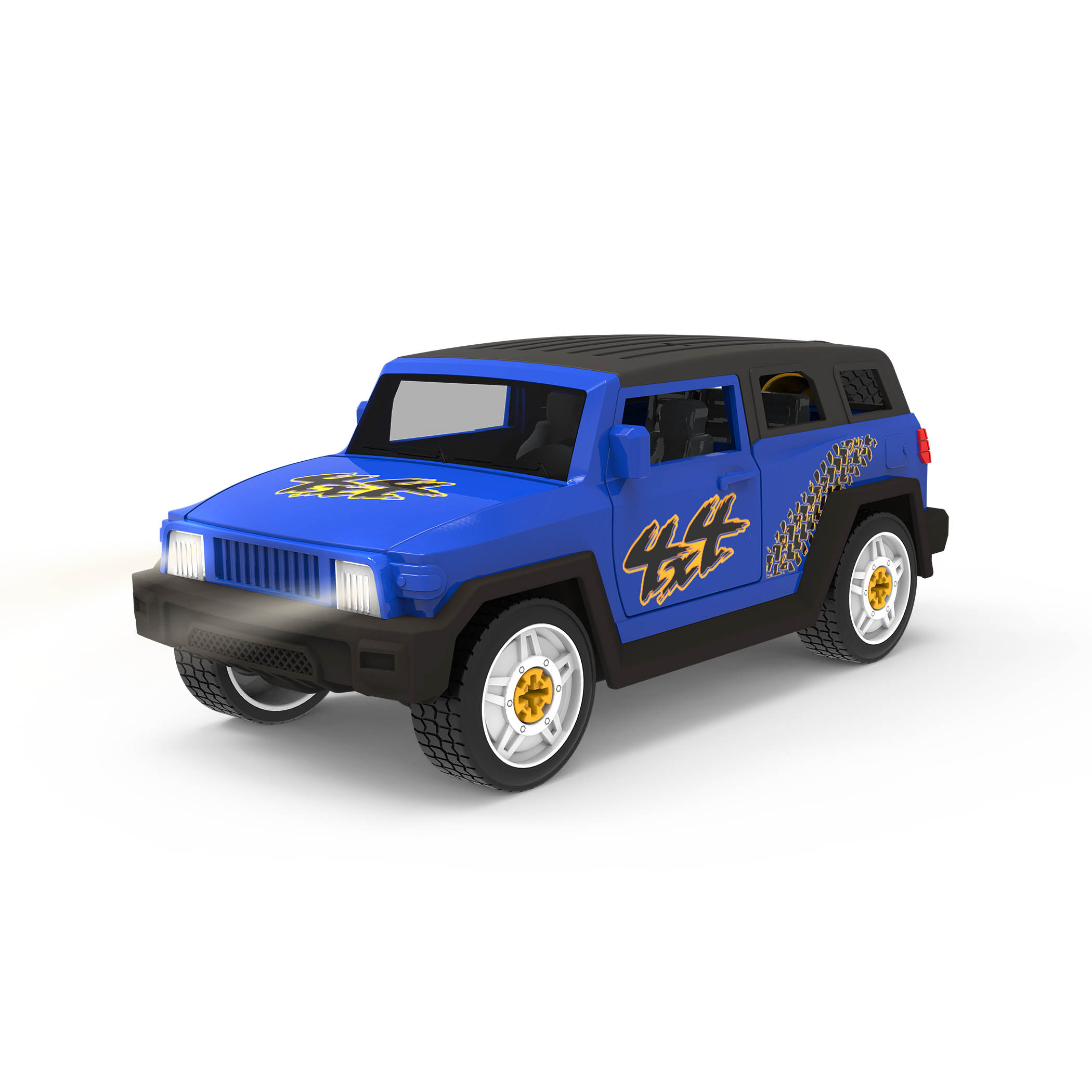 Building sports jeep with sound and light