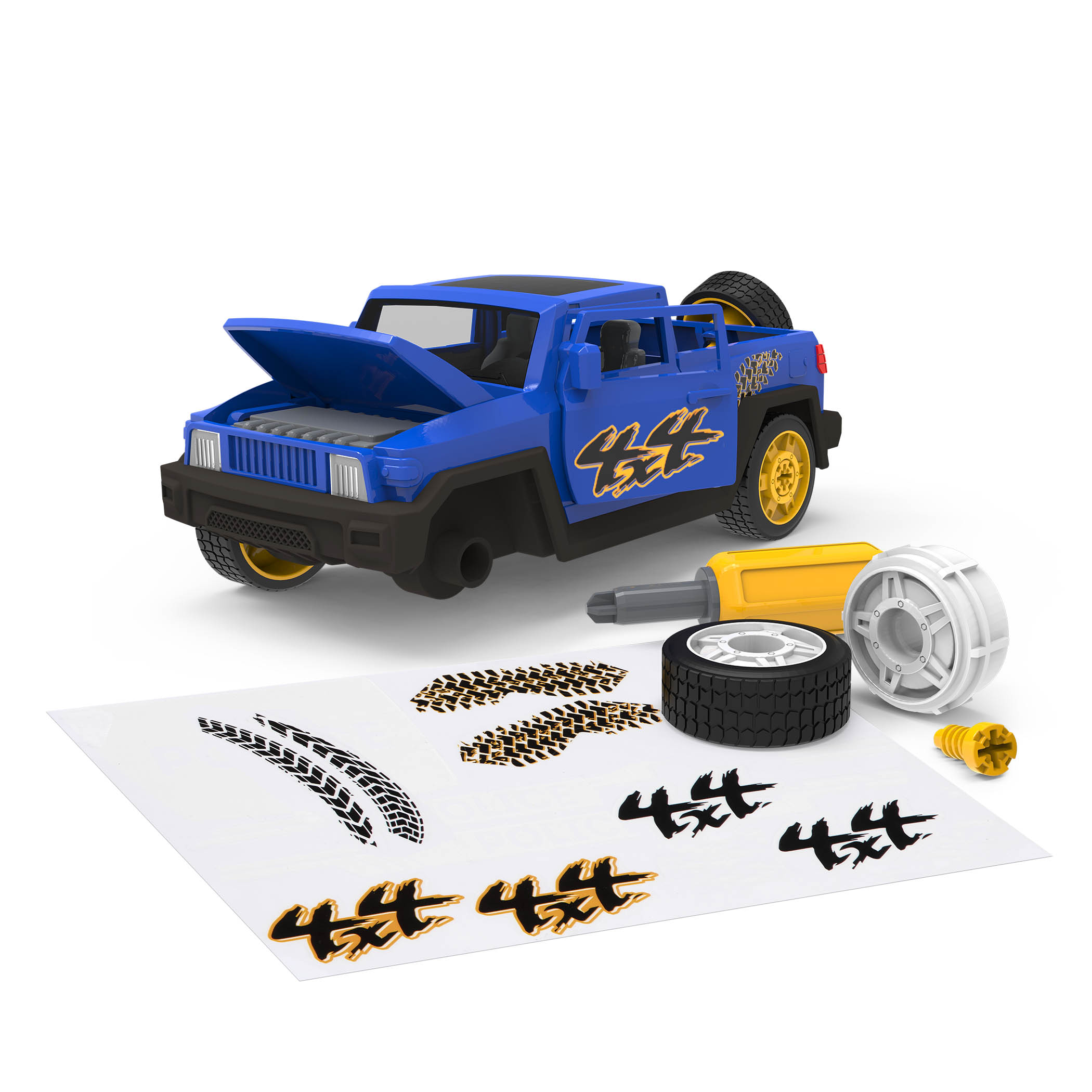 Building sports jeep with sound and light