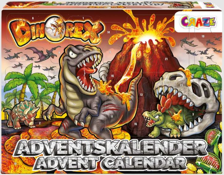 Christmas Advent Calendar, Craze, Dinosaur, 24 pieces