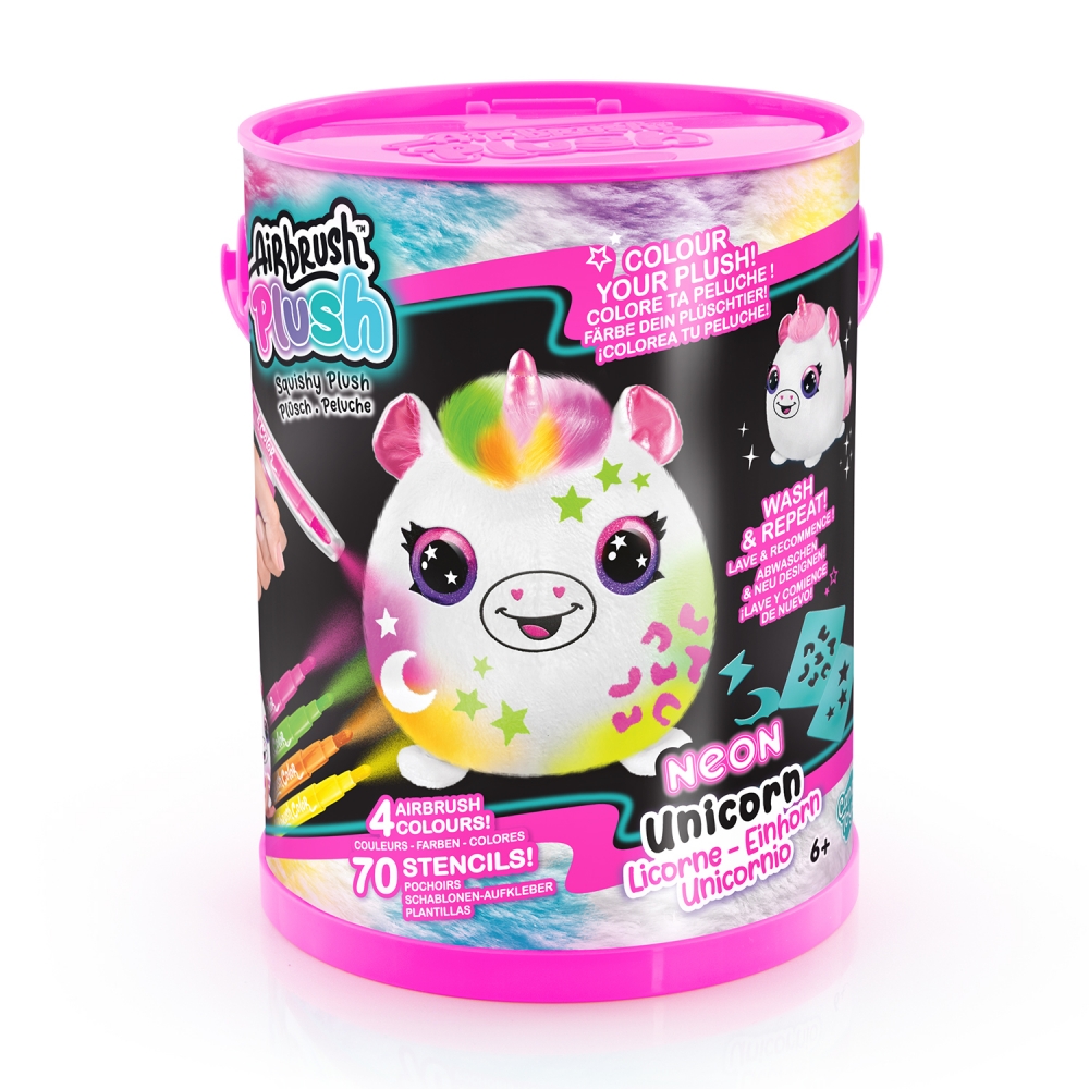 Creative set, Canal Toys, Mini plush toy for coloring, Neon, 15 cm