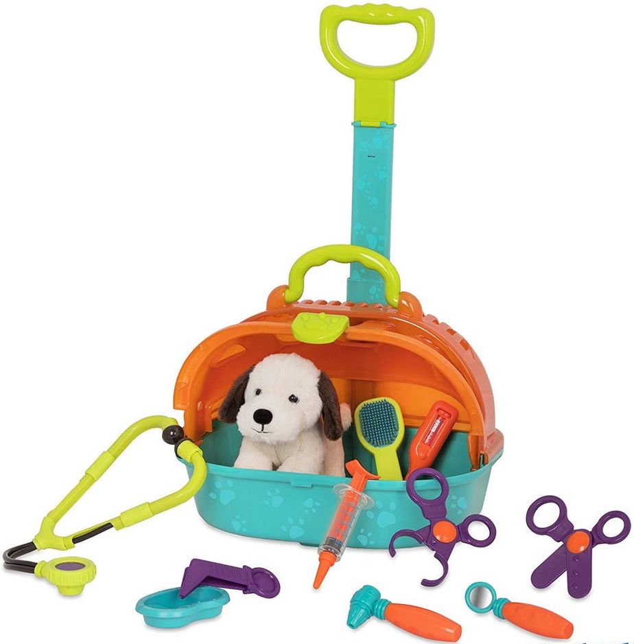 Игрален комплект Ветеринарен център с кученце, 12 части