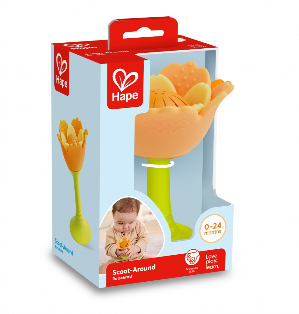 Rattle and teether, Hape, Orange flower