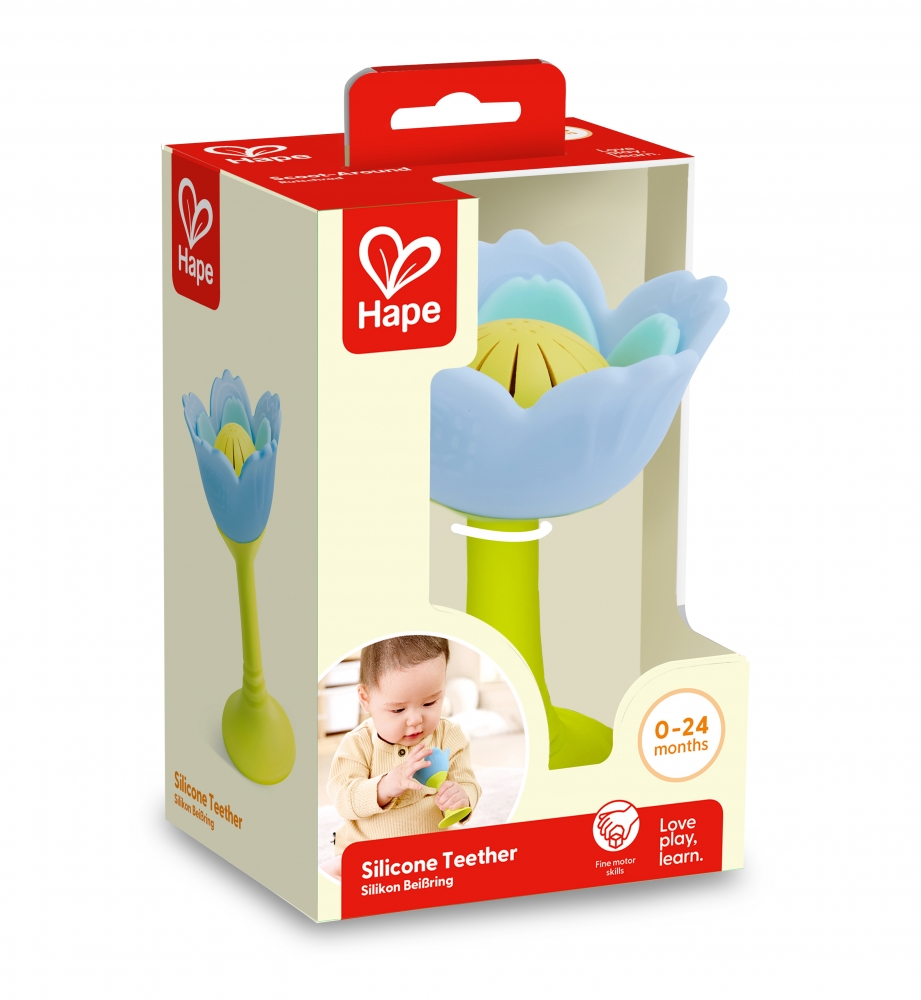 Rattle and teether, Hape, Blue flower