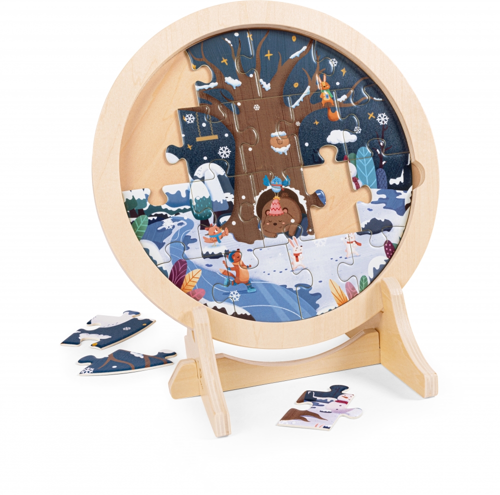 Образователен дървен пъзел, Hape, сезони