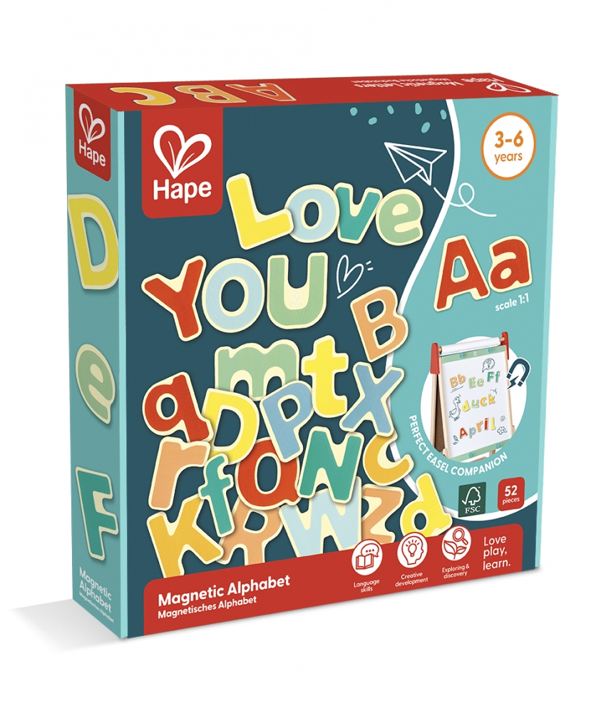 Set of magnetic numbers and signs, Hape, 52 pieces