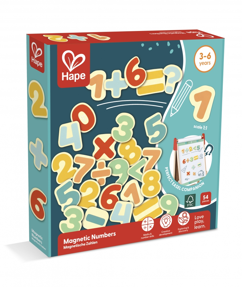 Magnetic numbers and signs, Hape, 37 pieces