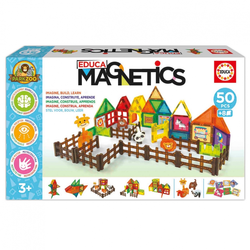 Магнитен конструктор, Educa, Зоопарк, 50 части