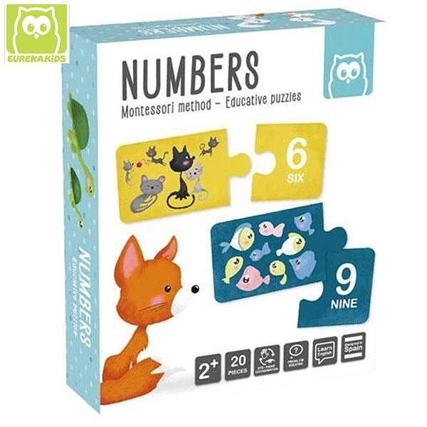 Образователен пъзел Числа - Монтесори, Eurekakids 20 части