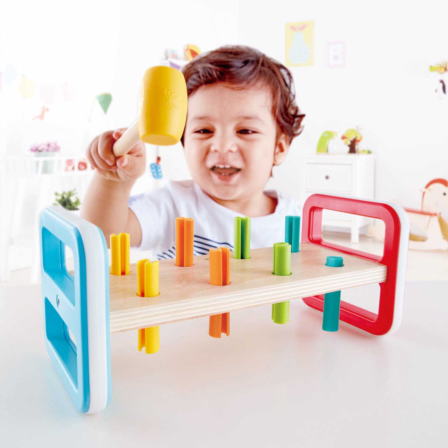 Дървена игра с чукче дъга H0506