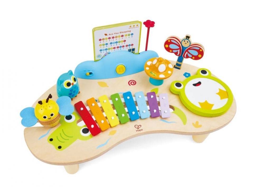 Wooden set, Hape, Musical table with instruments 8 in 1