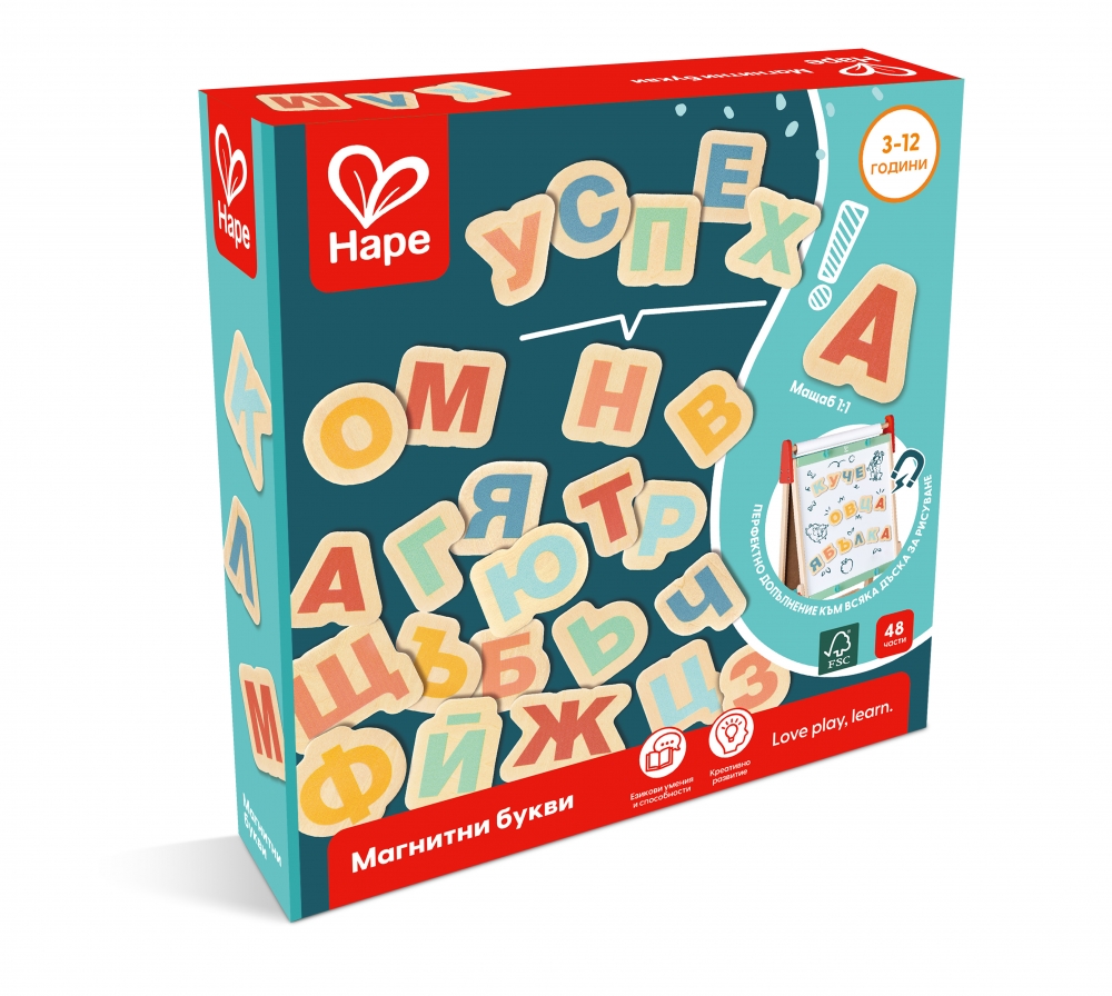 Educational set, Hape, Magnetic letters in Bulgarian, 48 pieces