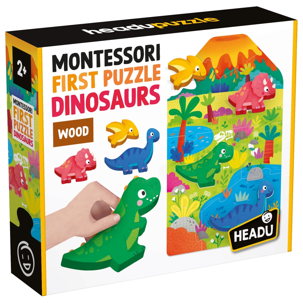 Образователен пъзел, Headu, Montessori, Моят първи пъзел, Динозаври