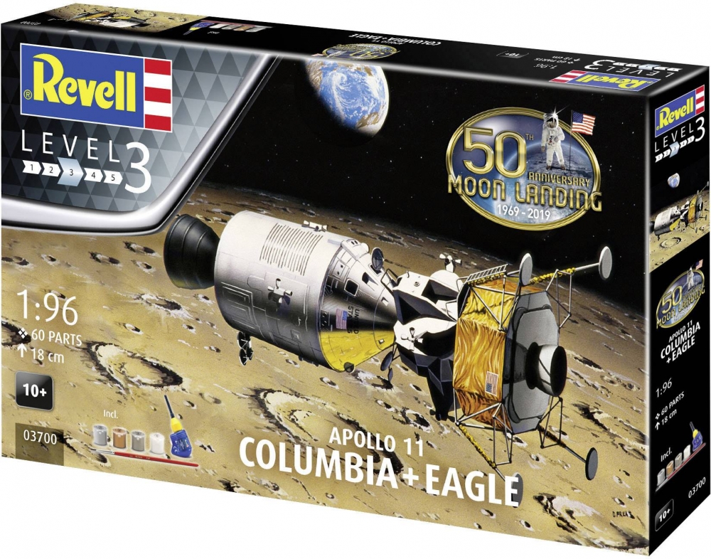 Комплект сглобяем модел Apollo 11 Columbia и Eagle, 60 части