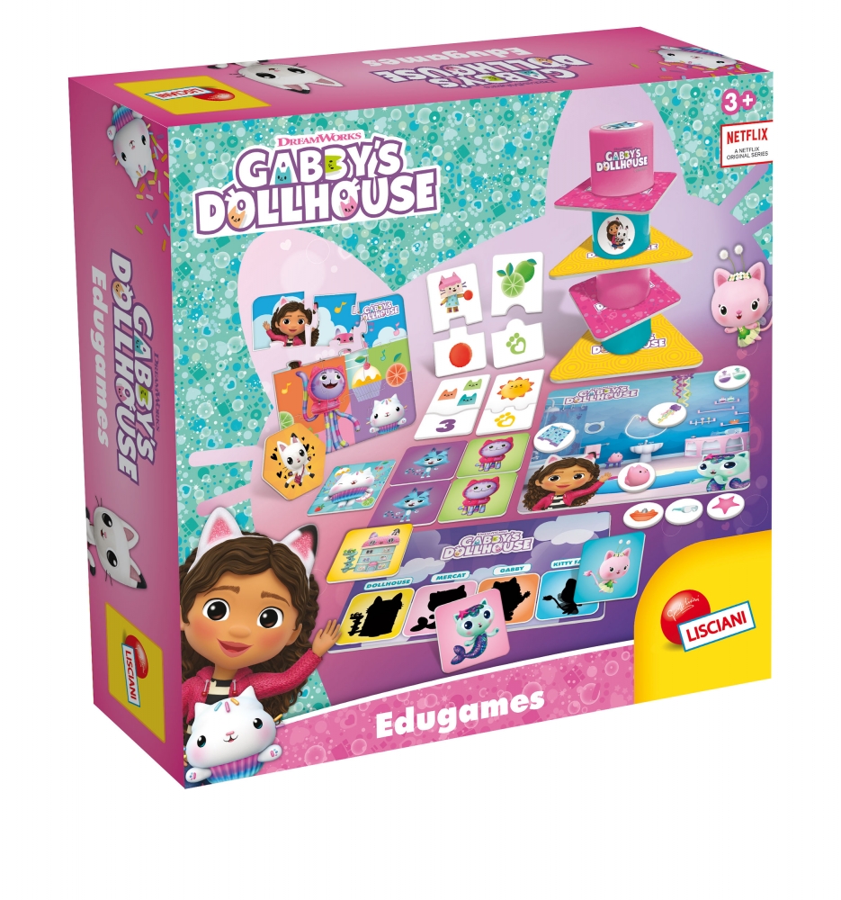 Educational game set, Lisciani, Gabby′s Dollhouse, Collection of 10 games