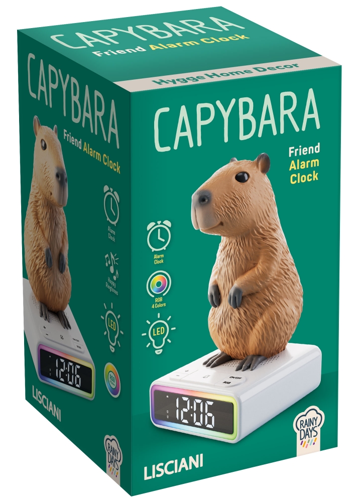 Digital alarm clock with light, Lisciani, Rainy Days, Capybara Friend