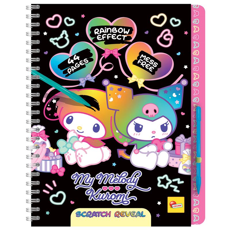 Творчески комплект, Lisciani, My Melody & Kuromi, Scratch Reveal, Скречбук