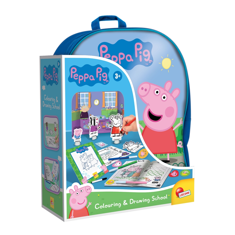 Creative set, Lisciani, Peppa Pig, 2 in 1 backpack with drawing set