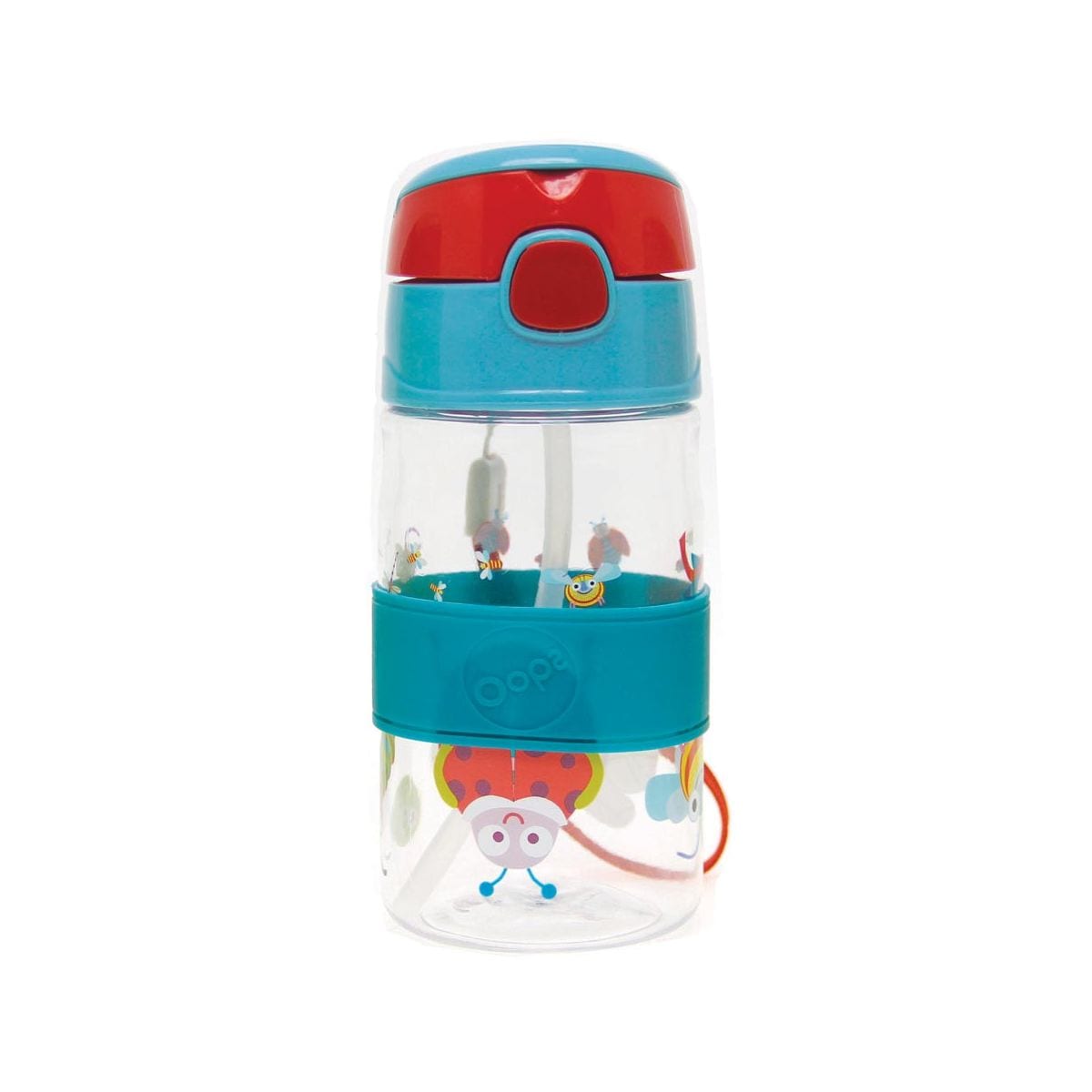 Water bottle with straw 400ml blue