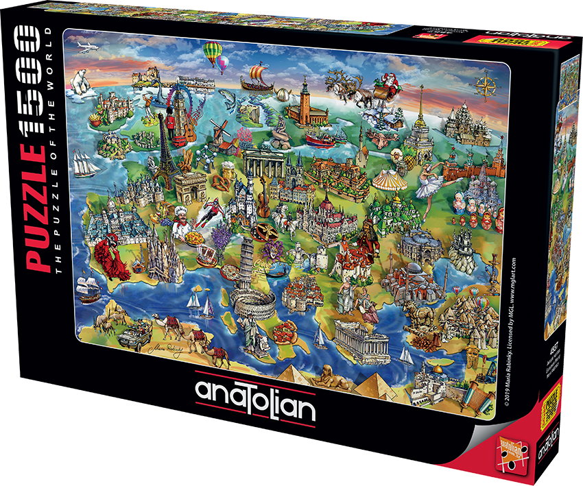 Map of Europe - puzzle 1500 pieces