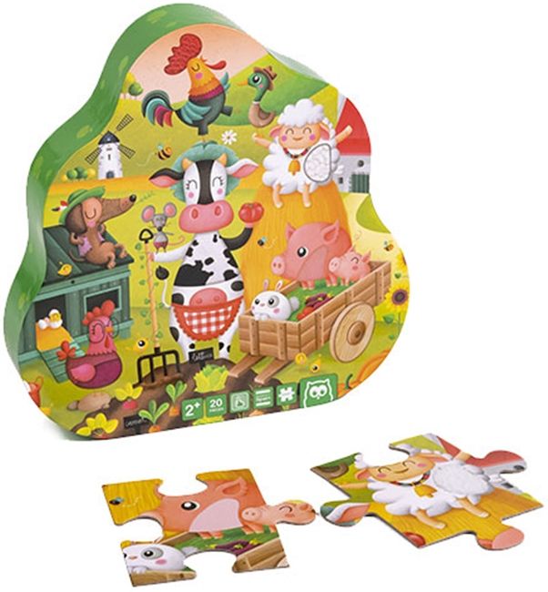 Tactile puzzle Eurekakids, Farm, 20 pieces
