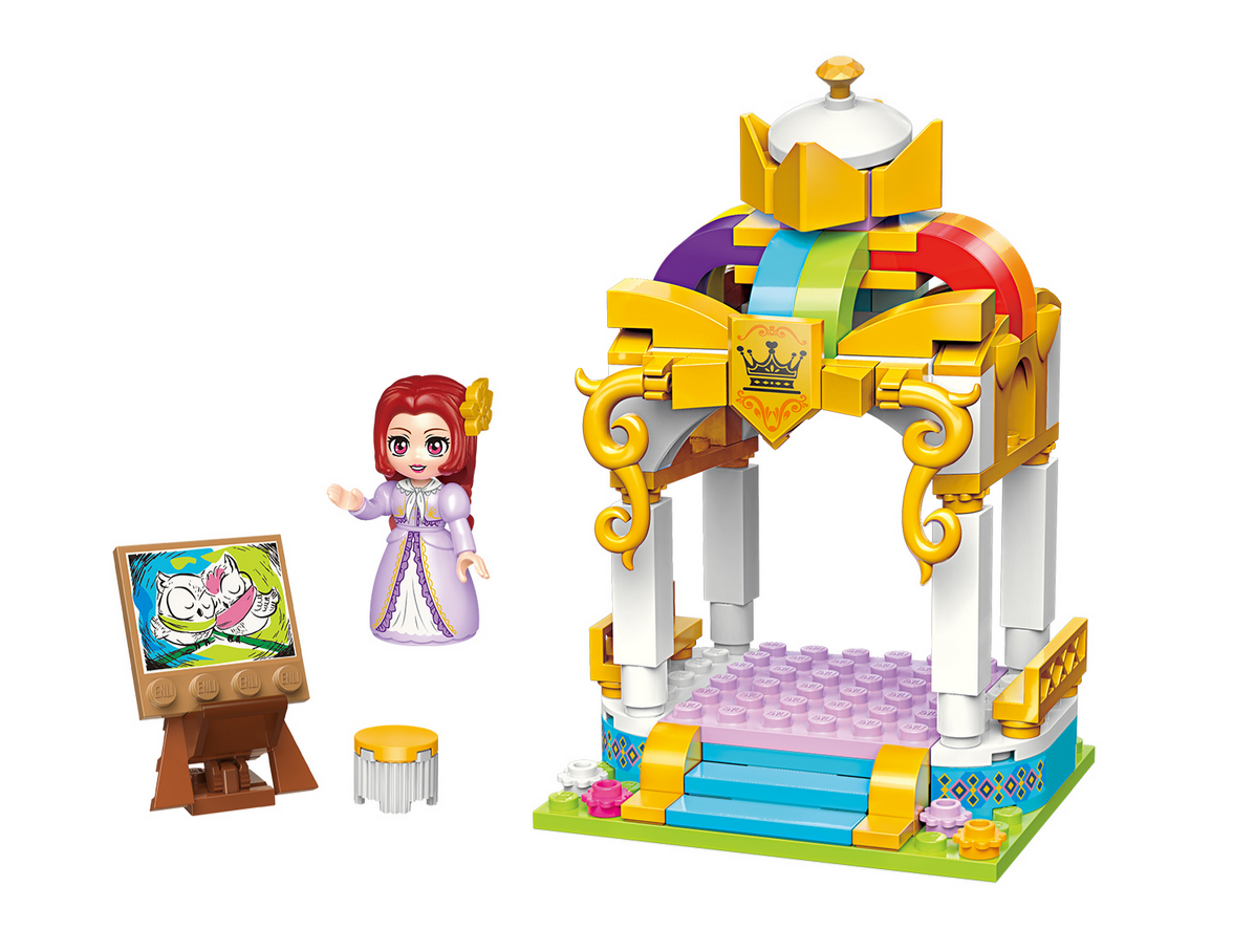 Building set Qman Colourful kiosk, 113 pieces