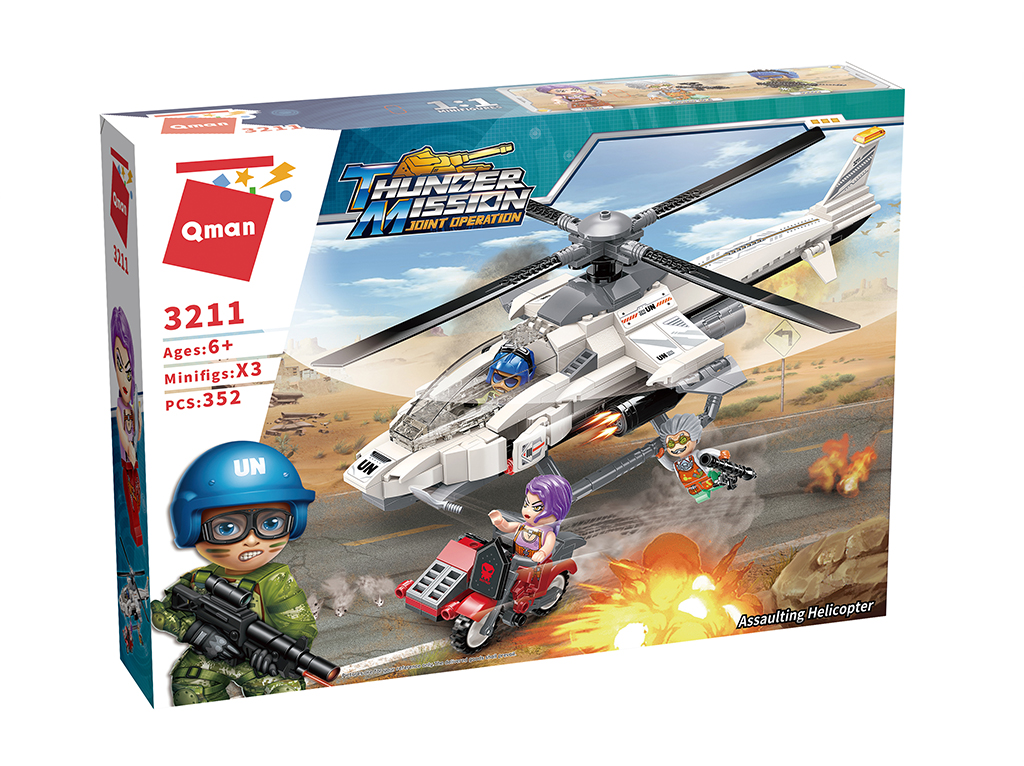 Constructor, Qman, Attack Helicopter, 352 parts
