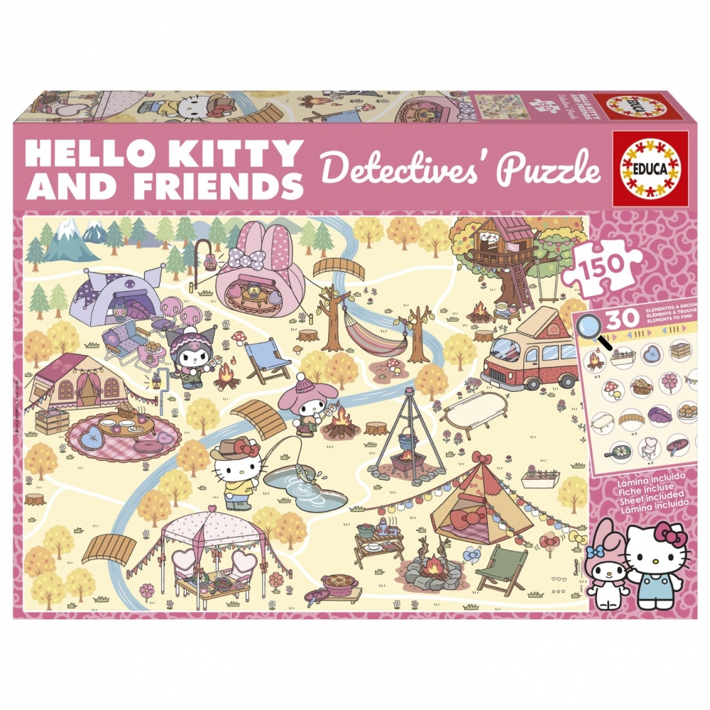 Puzzle, Educa, Hello Kitty, Detective, 150 pieces