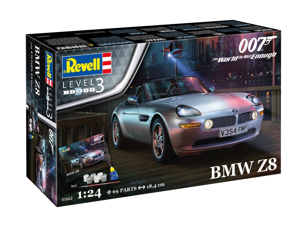 Сглобяем модел, Revell, Подаръчен комплект Джеймс Бонд BMW Z8, 69 части