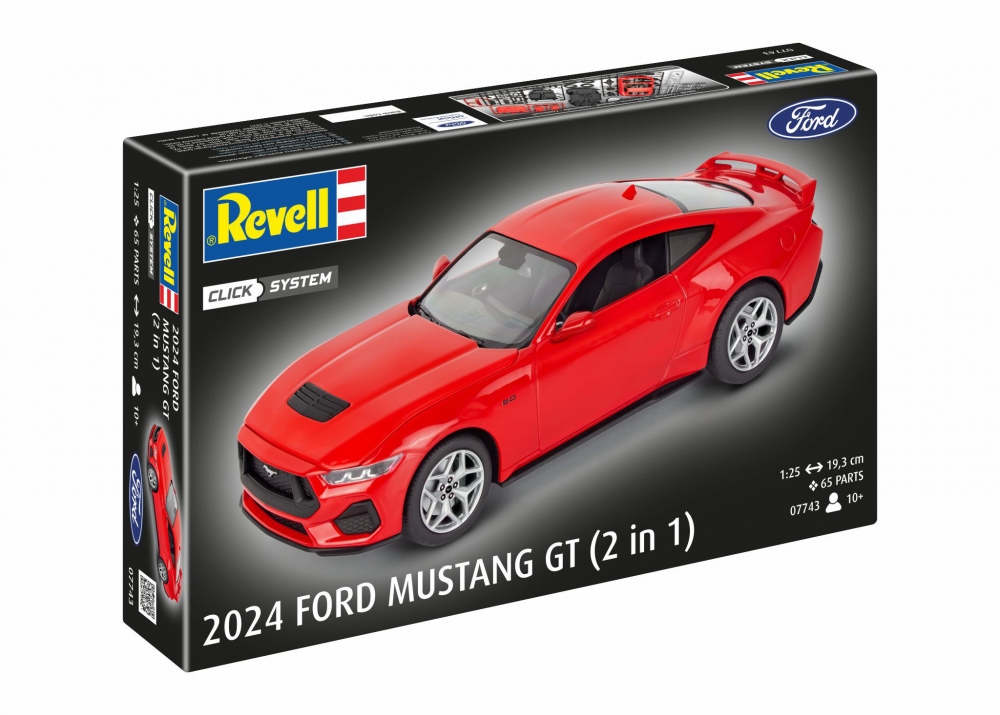 Assembly model, Revell, Car 2024 Ford Mustang GT, Click System, 60 parts