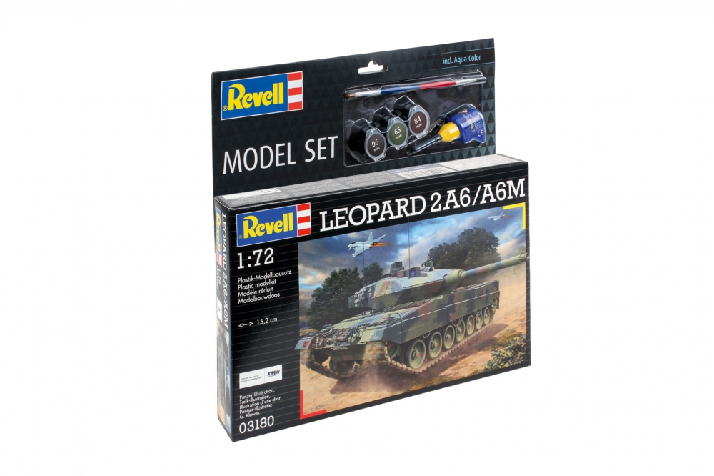 Assembly model, Revell, Leopard 2A6-A6M tank, 168 parts