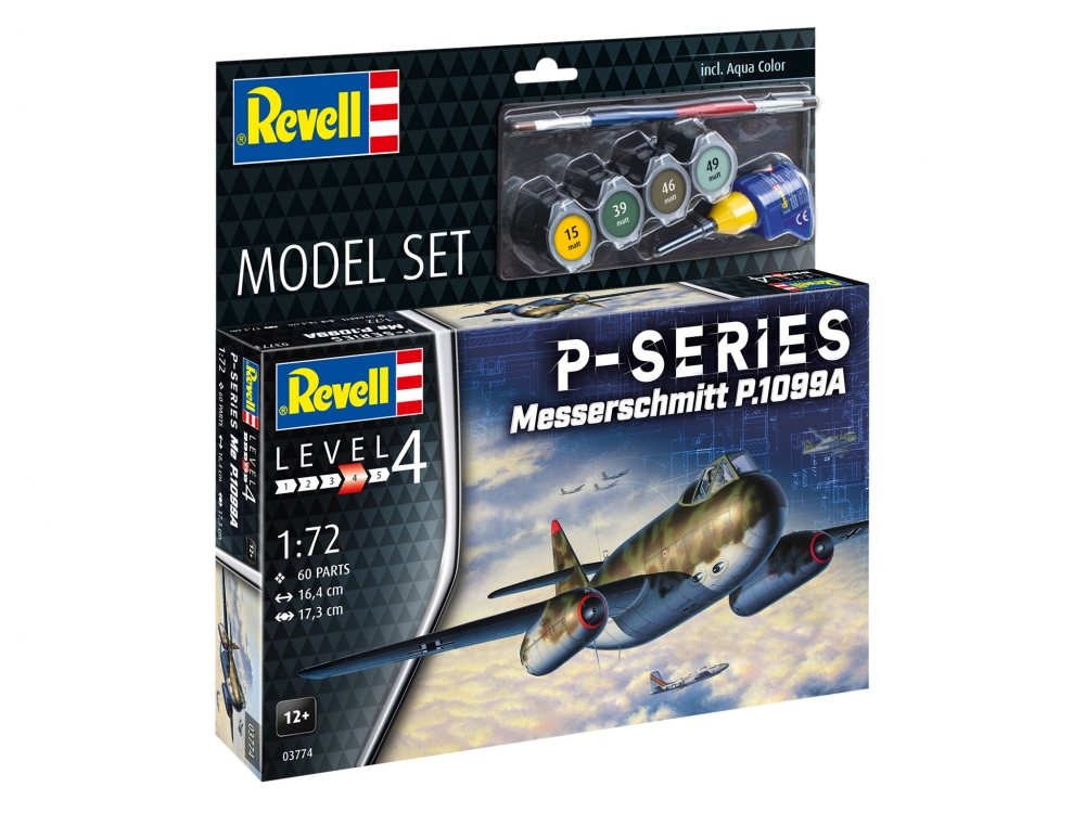 Assembly model, Revell, Messerschmitt P.1099A - P-Series aircraft, 60 parts